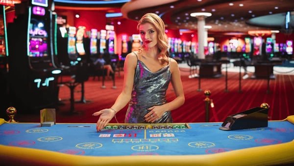 Meja permainan casino klasik dengan dealer langsung
